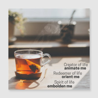 Carte Magnétique Aimant de prière pour la première tasse de café