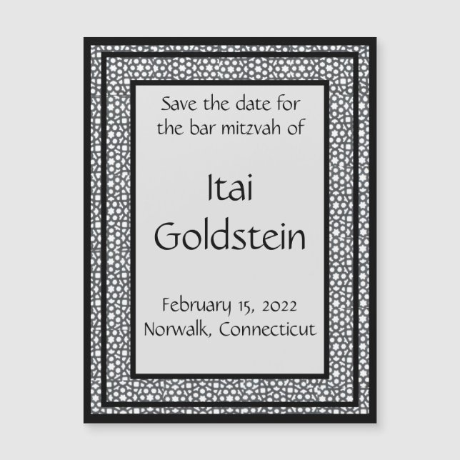 Carte Magnétique Aimant de rappel de date à motif ajouré (Devant)