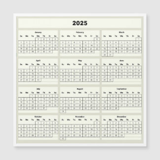 Carte Magnétique Aimant de réfrigérateur 2025 Calendrier