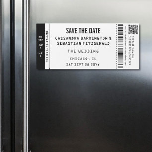 Carte Magnétique Aimant de sauvegarde de date de mariage de billet