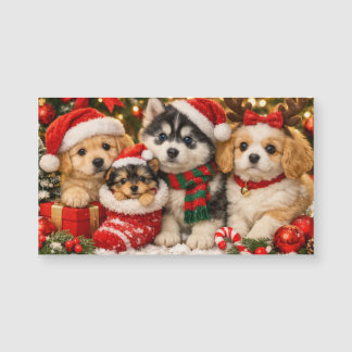 Carte Magnétique Aimants Chiots de Noël