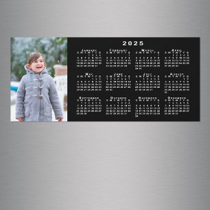 Carte Magnétique Ajouter votre calendrier photo 2025 sur le Black M