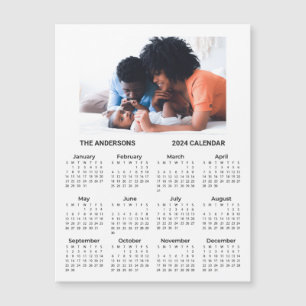Carte Magnétique Ajouter votre propre photo de famille 2024 Calendr