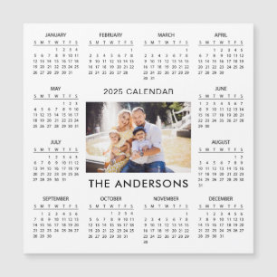 Carte Magnétique Ajouter votre propre photo de famille 2025 Calendr