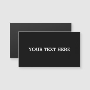 Carte Magnétique Ajouter votre propre texte personnalisé ici noir e