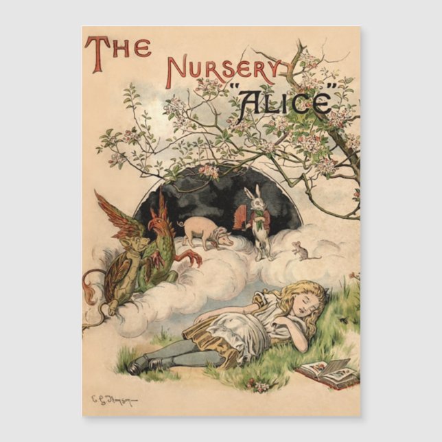 Carte Magnétique Alice au pays des merveilles Illustrations classiq (Devant)