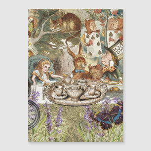 Carte Magnétique Alice Aventures Classique Wonderland Thé Party