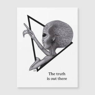 Carte Magnétique Alien gris, la vérité est là