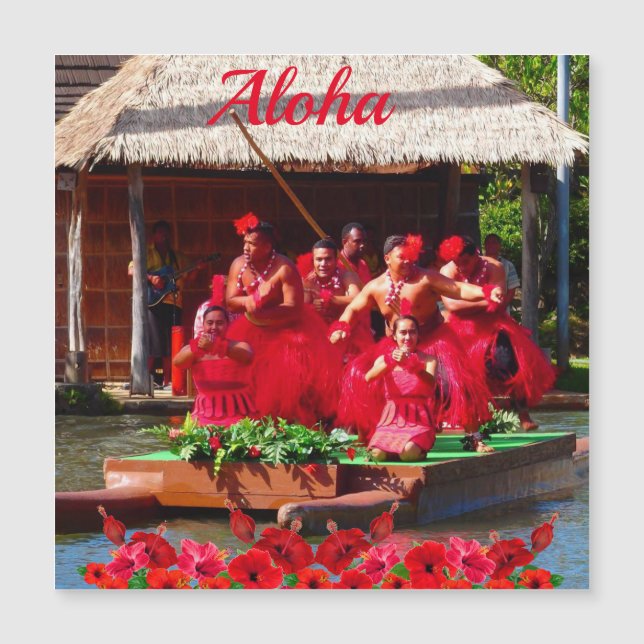 Carte Magnétique Aloha, Danseurs Polynésiens Traditionnels Tunga (Devant)