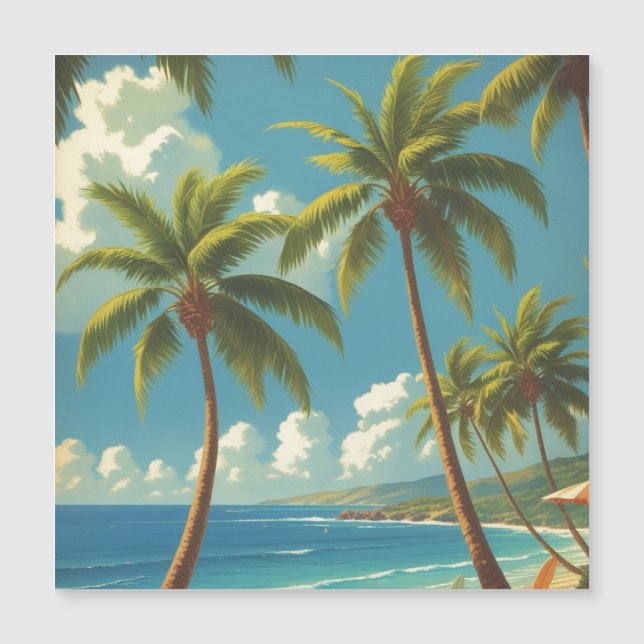 Carte magnétique Aloha de Voyage Hawaïen de style  (Devant)