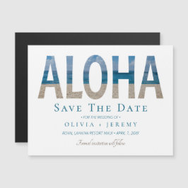 Carte Magnétique Aloha Hawaiian Beach Wedding Enregistrer La Date