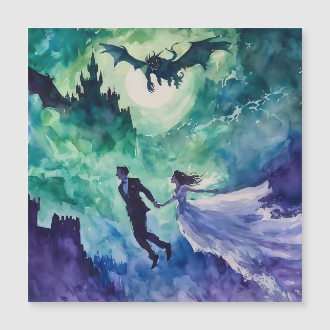 Carte Magnétique Amateurs de vol - Peinture aquarelle (Devant)