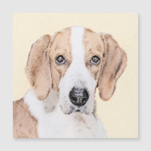 Carte Magnétique American Foxhound Painting - Joli art original chi