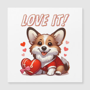 Carte Magnétique Amour de Corgi Mignon