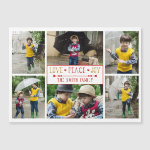 Carte Magnétique Amour de fête, Paix, Joie   Six Collage de Photos