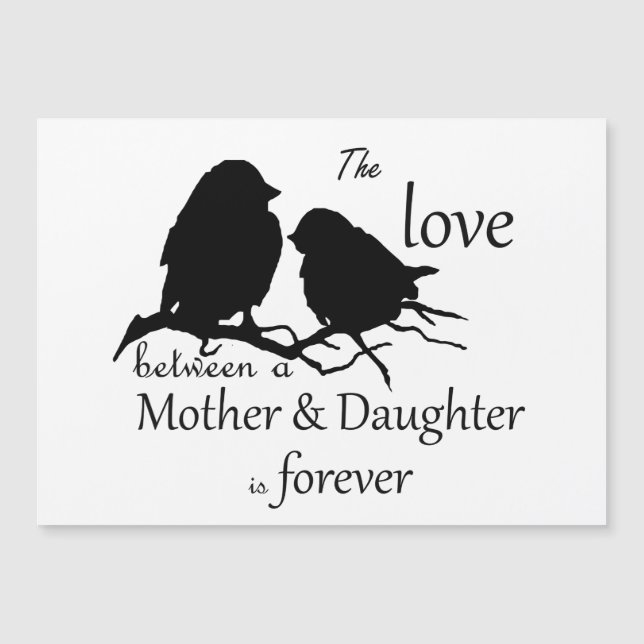 Carte Magnétique Amour entre mère fille citation d'oiseau (Devant)