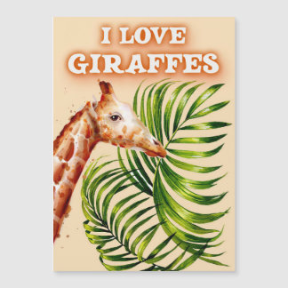 Carte Magnétique Amoureux de girafe J'adore les girafes