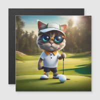 Amusant Animé Cat Golf Player,