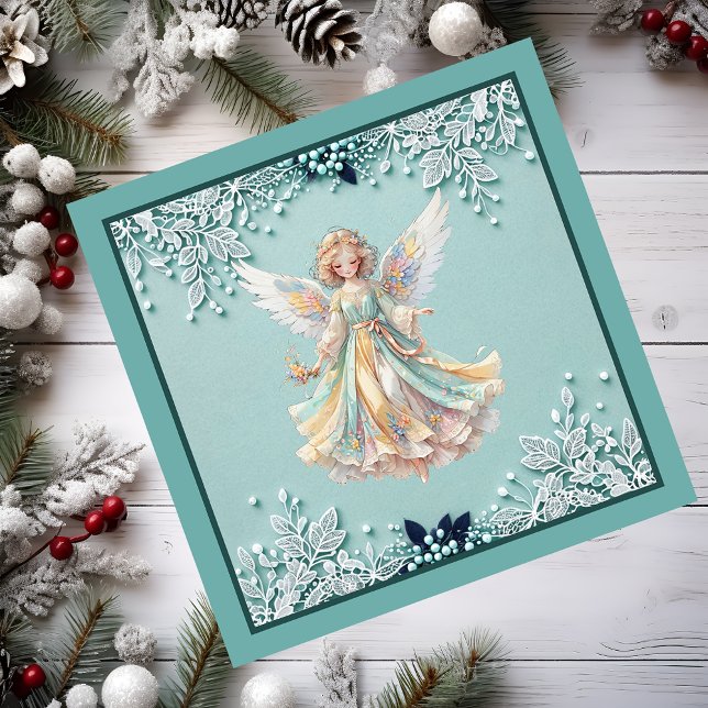 Carte magnétique Angel de Noël (Rainbow angel.)