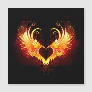 Carte Magnétique Angel Fire Heart with Wings