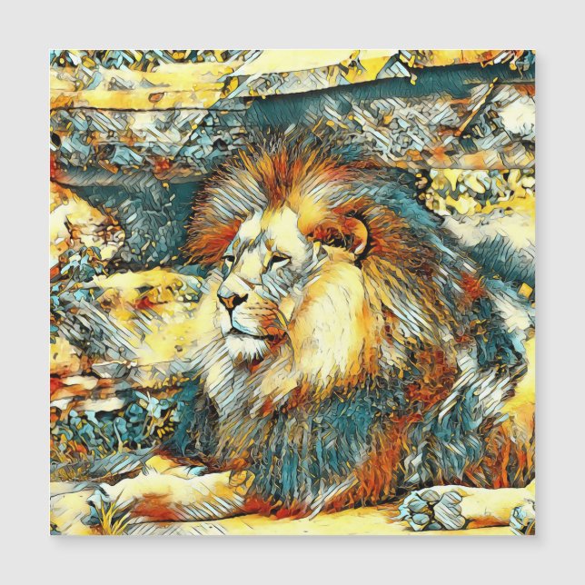 Carte Magnétique AnimalArt_Lion_033 (Devant)