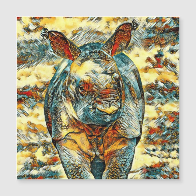 Carte Magnétique AnimalArt_Rhino_001 (Devant)