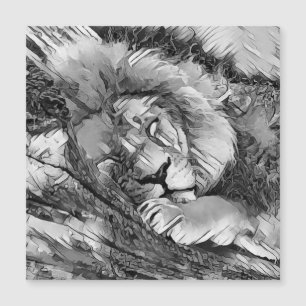 Carte Magnétique AnimalArtBW_Lion_001