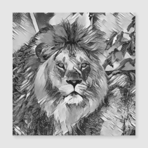 Carte Magnétique AnimalArtBW_Lion_008