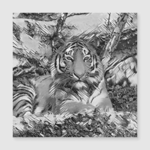Carte Magnétique AnimalArtBW_Tiger_001