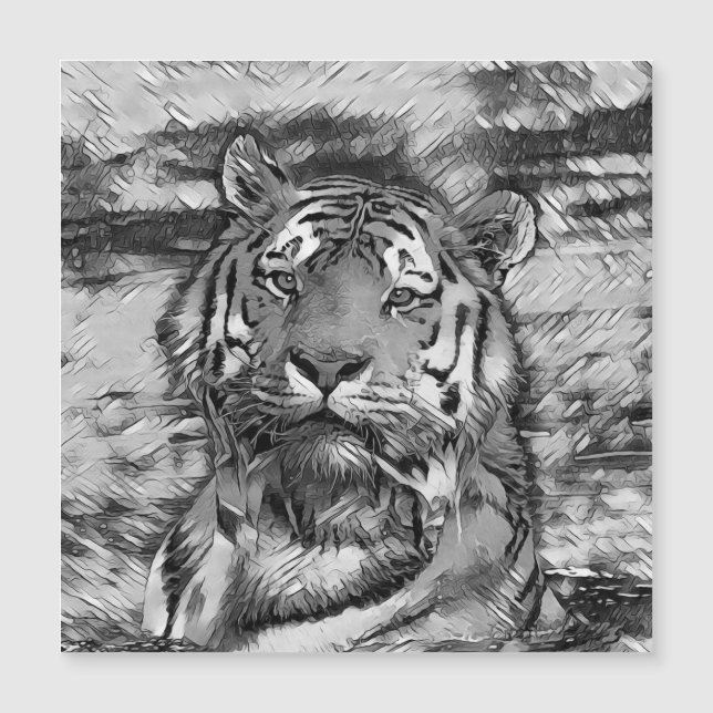 Carte Magnétique AnimalArtBW_Tiger_004 (Devant)
