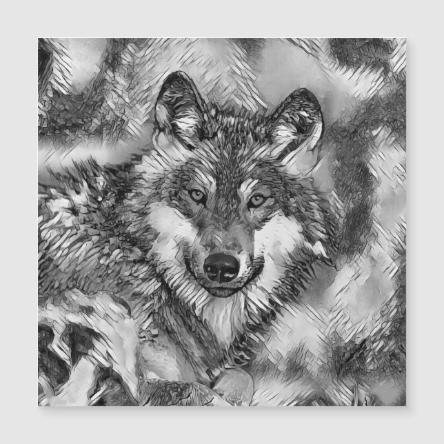 Carte Magnétique AnimalArtBW_Wolf_001 (Devant)