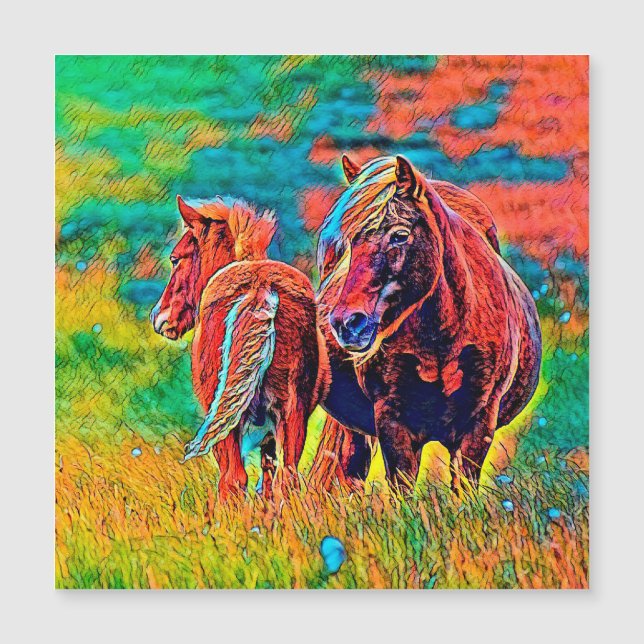 Carte Magnétique AnimalColor_Horse_018 (Devant)