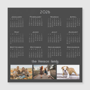 Carte Magnétique Année 2026 Calendrier 3 Famille Photo Collage Magn