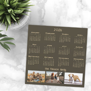 Carte Magnétique Année 2026 Calendrier 3 Famille Photo Collage Magn