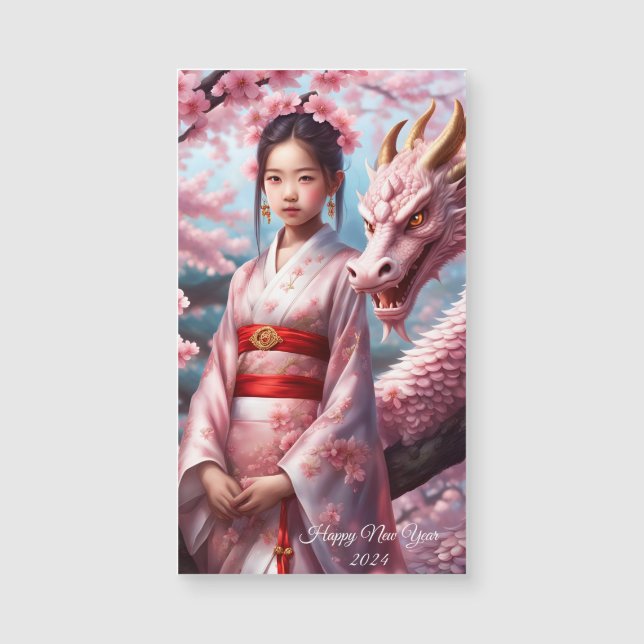 Carte Magnétique Année du dragon 2024 (Devant)