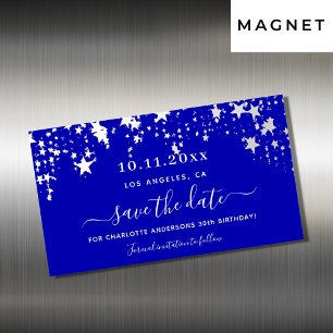 Carte Magnétique Anniversaire des étoiles bleues royales enregistre