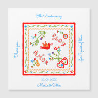 Anniversaire du mariage de mouchoirs portugais