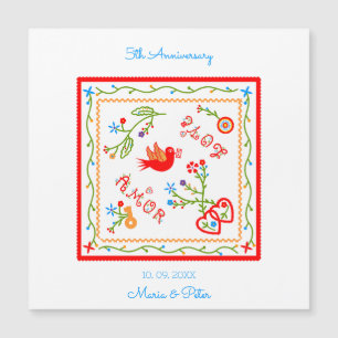 Carte Magnétique Anniversaire du mariage de mouchoirs portugais