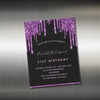 Anniversaire noir violet parties scintillant aiman