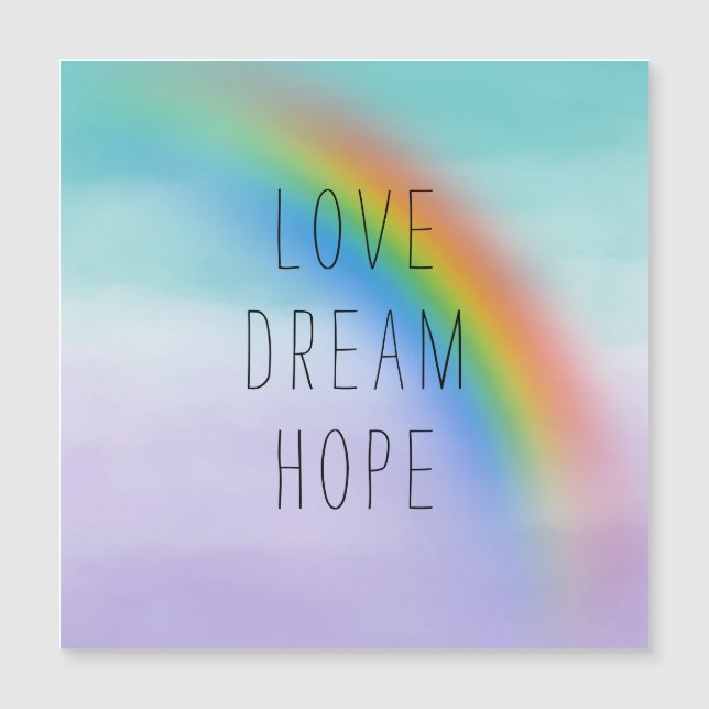 Carte Magnétique Aqua Purple Rainbow Inspirational Love Dream Hope (Devant)