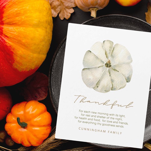 Carte Magnétique Aquarelle Automne Citrouille Thanksgiving Thanksgi (Créateur téléchargé)