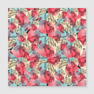 Carte Magnétique Aquarelle chaude froide Florale géométrique