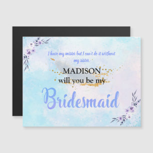 Carte Magnétique Aquarelle de Bridesmaid Pastel