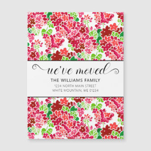 Carte Magnétique Aquarelle de Géranium rose mou Aimant à mouvement 