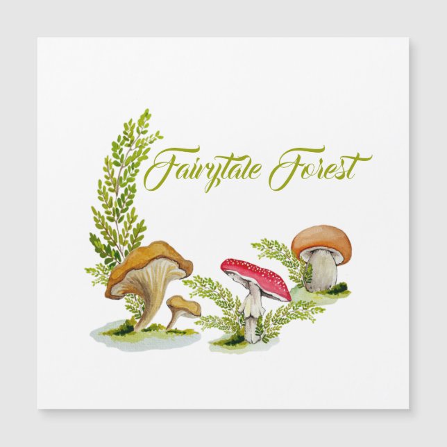 Carte Magnétique Aquarelle de la forêt de Fairytale ensemble de cha (Devant)