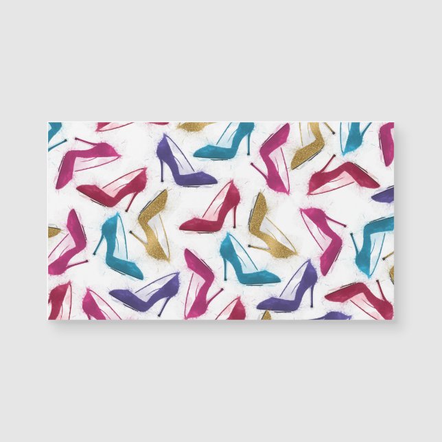 Carte Magnétique Aquarelle de talons haute or moderne (Devant)