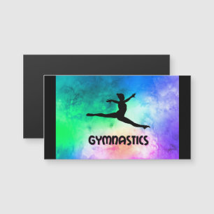 Carte Magnétique Aquarelle du saut de gymnastique