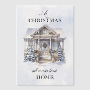 Carte Magnétique Aquarelle hiver Accueil Noël Salutations