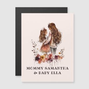 Carte Magnétique Aquarelle mère et fille (1)