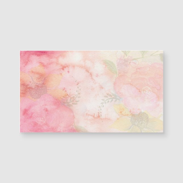 Carte Magnétique Aquarelle rose Arrière - plan floral (Devant)